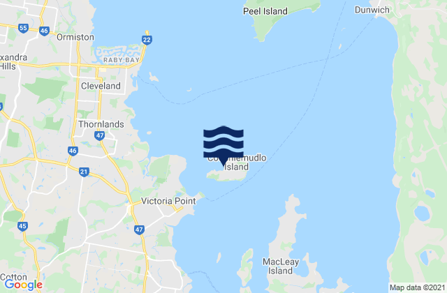 Mappa delle Getijden in Coochiemudlo Island, Australia