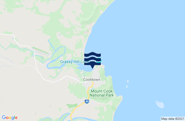 Mappa delle Getijden in Cooktown, Australia