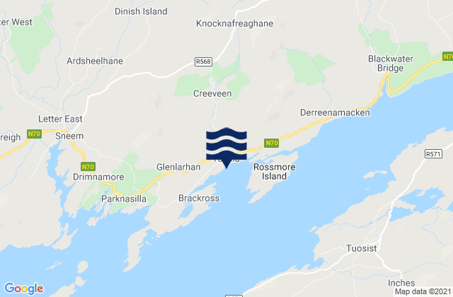 Mappa delle Getijden in Coongar Harbour, Ireland