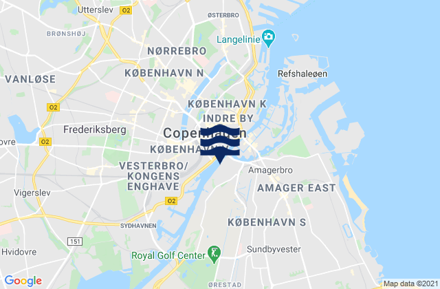 Mappa delle Getijden in Copenhagen, Denmark