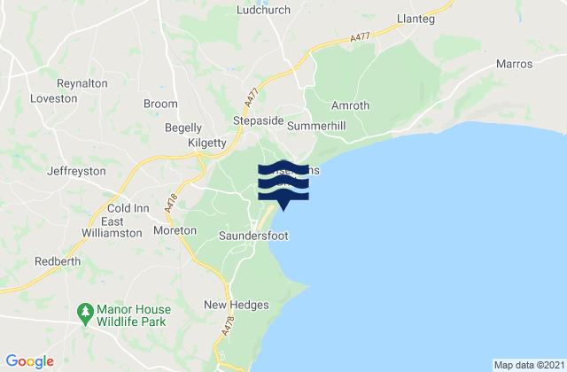Mappa delle Getijden in Coppet Hall Beach, United Kingdom