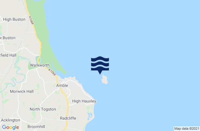 Mappa delle Getijden in Coquet Island, United Kingdom