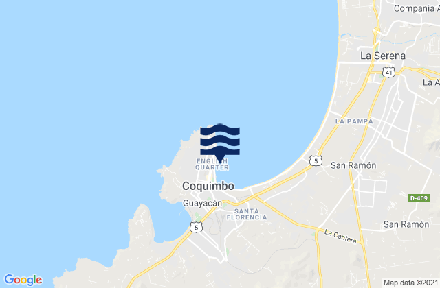 Mappa delle Getijden in Coquimbo, Chile