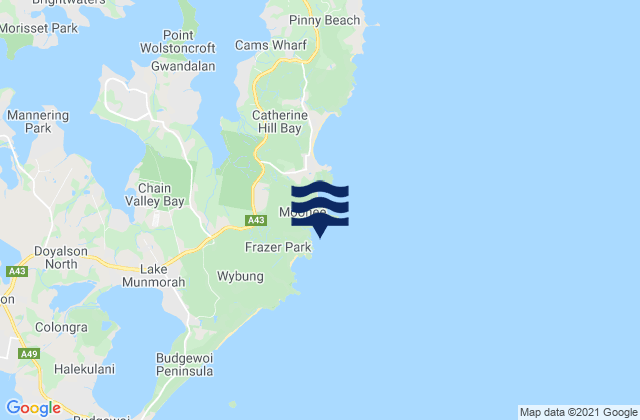 Mappa delle Getijden in Coral Fern Beach, Australia