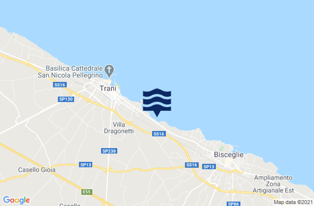 Mappa delle Getijden in Corato, Italy