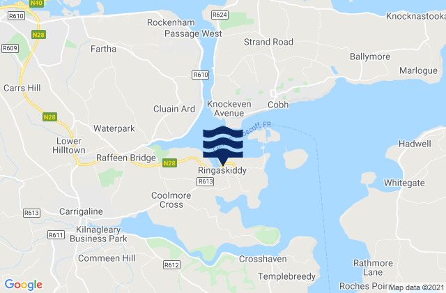 Mappa delle Getijden in Cork Port, Ireland