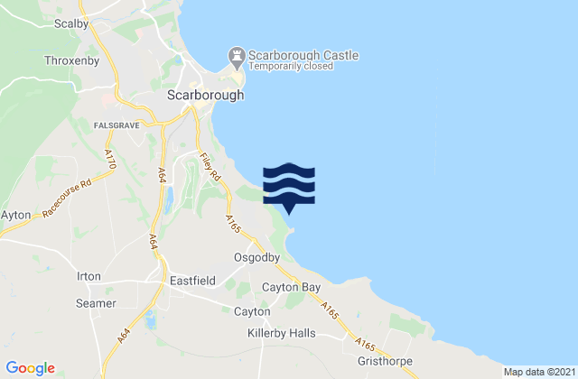 Mappa delle Getijden in Cornelian Bay, United Kingdom
