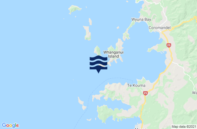 Mappa delle Getijden in Coromandel Harbour, New Zealand