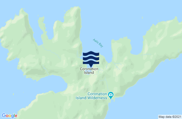 Mappa delle Getijden in Coronation Island, United States