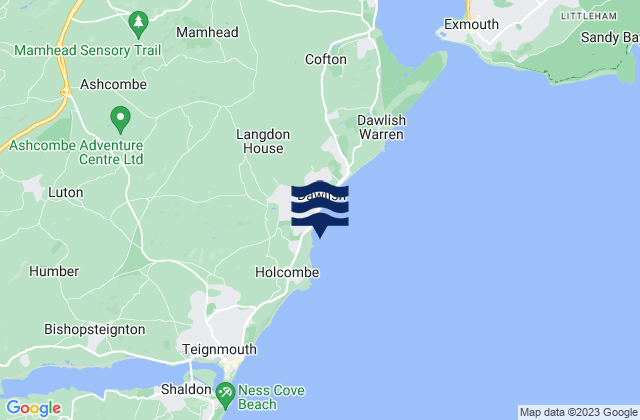 Mappa delle Getijden in Coryton Cove Beach, United Kingdom