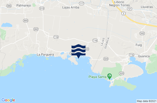 Mappa delle Getijden in Costa Barrio, Puerto Rico