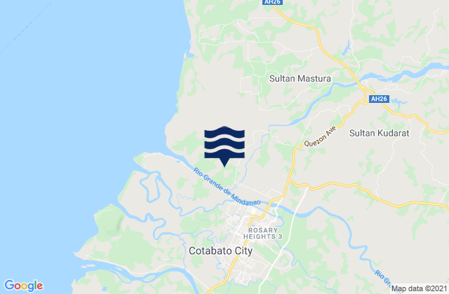 Mappa delle Getijden in Cotabato (Mindanao River), Philippines