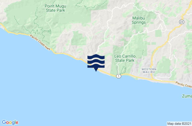 Mappa delle Getijden in County Line Beach, United States