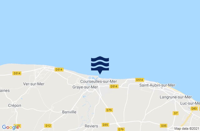 Mappa delle Getijden in Courseulles-sur-Mer, France