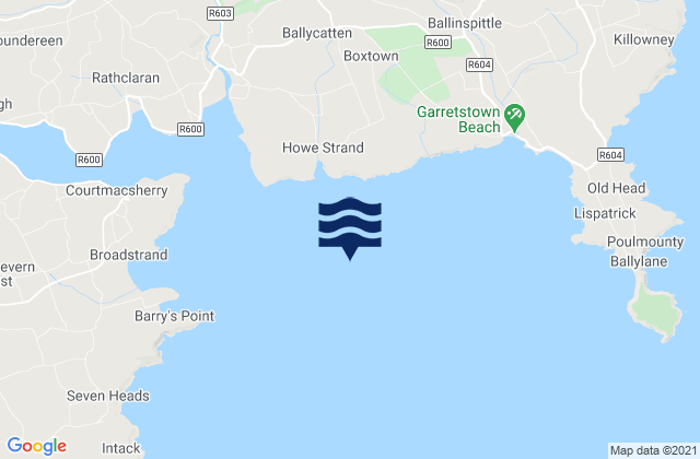 Mappa delle Getijden in Courtmacsherry Bay, Ireland