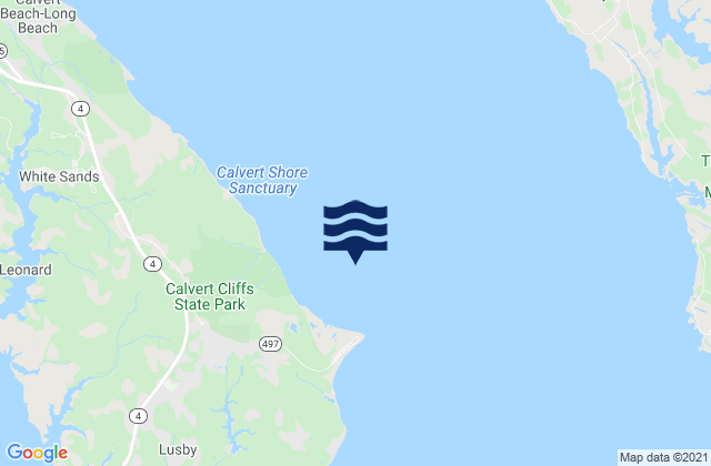 Mappa delle Getijden in Cove Point 1.0 n.mi. N of, United States