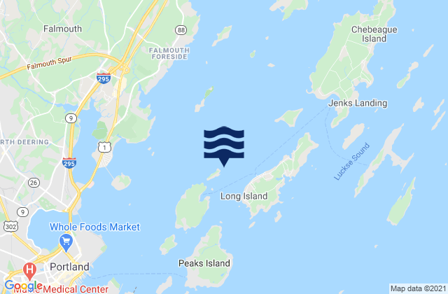 Mappa delle Getijden in Cow Island NE of, United States