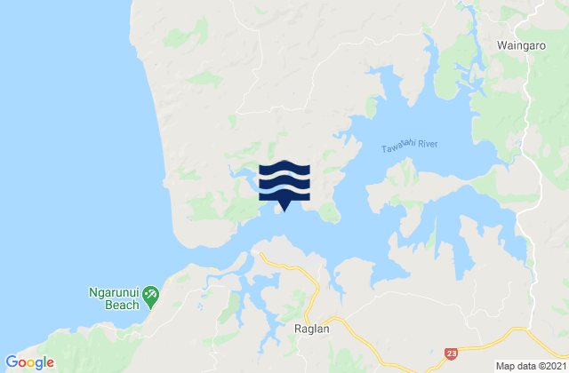 Mappa delle Getijden in Cox Bay, New Zealand