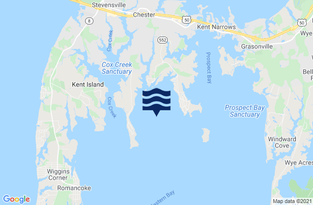 Mappa delle Getijden in Crab Alley Bay, United States