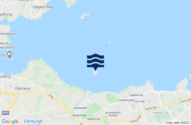 Mappa delle Getijden in Cramond Island, United Kingdom