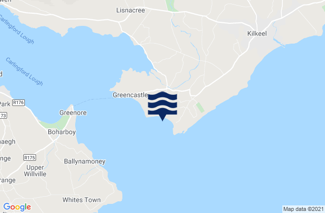 Mappa delle Getijden in Cranfield West Beach, United Kingdom