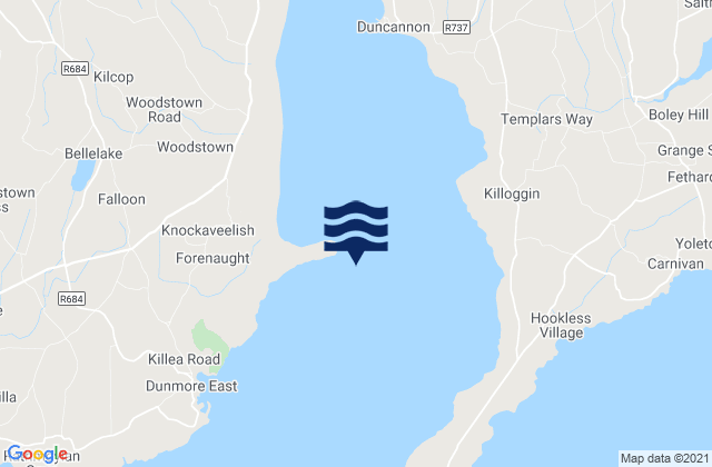 Mappa delle Getijden in Creadan Head, Ireland