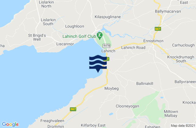 Mappa delle Getijden in Cregg / Moy Beach, Ireland
