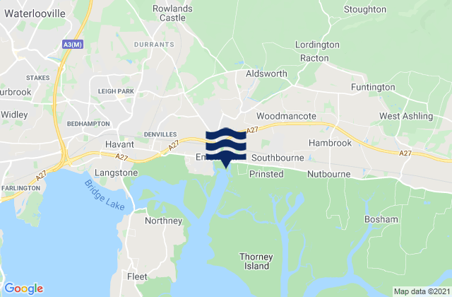 Mappa delle Getijden in Creswell Beach, United Kingdom