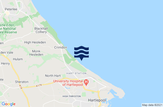 Mappa delle Getijden in Crimdon Beck Beach, United Kingdom