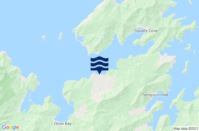 Mappa delle Getijden in Croiselles, New Zealand