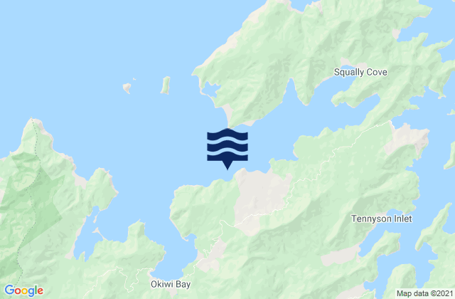 Mappa delle Getijden in Croisilles Harbour, New Zealand