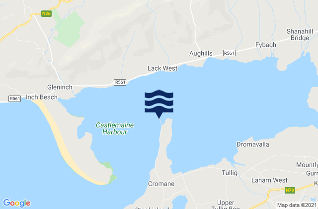 Mappa delle Getijden in Cromane Point, Ireland