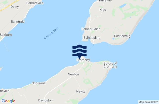 Mappa delle Getijden in Cromarty Beach, United Kingdom