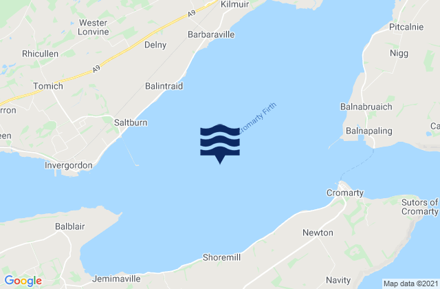 Mappa delle Getijden in Cromarty Firth, United Kingdom