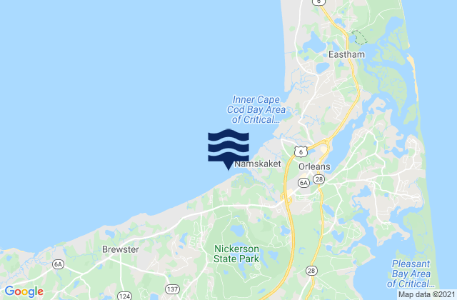 Mappa delle Getijden in Crosby Landing Beach, United States