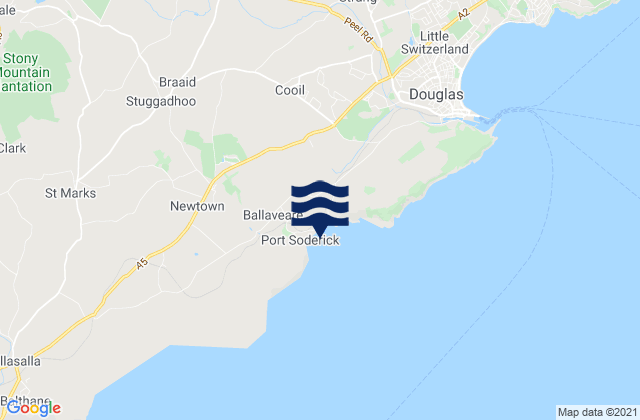 Mappa delle Getijden in Crosby, Isle of Man