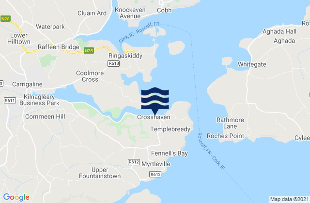 Mappa delle Getijden in Crosshaven, Ireland