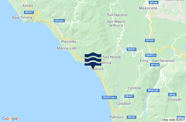 Mappa delle Getijden in Cuccaro Vetere, Italy
