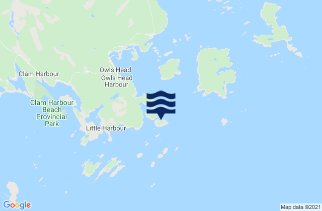 Mappa delle Getijden in Cuckold Island, Canada