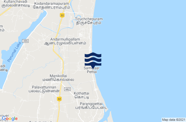 Mappa delle Getijden in Cuddalore, India