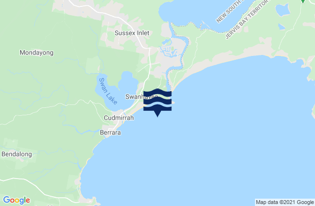Mappa delle Getijden in Cudmirrah Beach, Australia