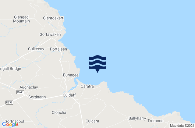 Mappa delle Getijden in Culdaff Bay, Ireland