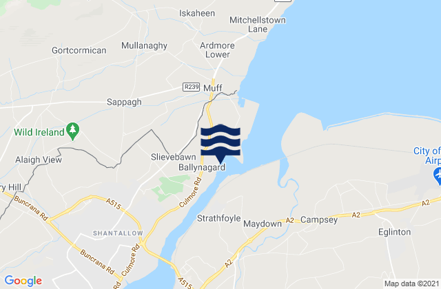 Mappa delle Getijden in Culmore Point, United Kingdom