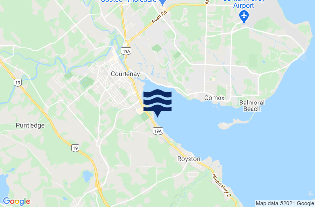 Mappa delle Getijden in Cumberland, Canada