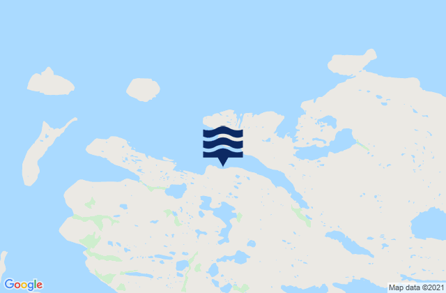 Mappa delle Getijden in Curlew Harbour, Canada