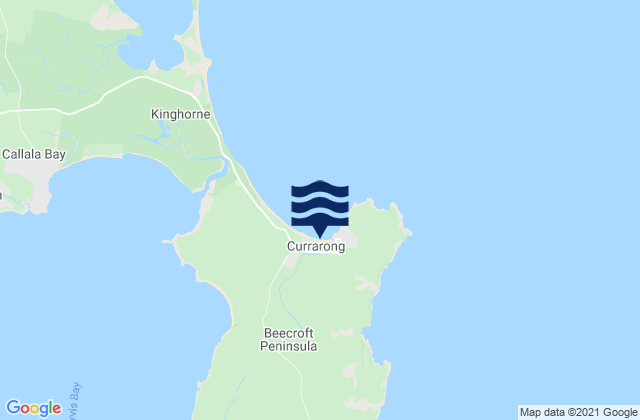 Mappa delle Getijden in Currarong Beach, Australia