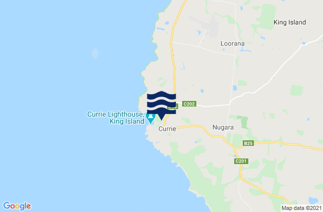 Mappa delle Getijden in Currie, Australia