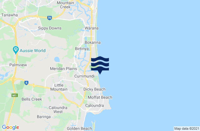 Mappa delle Getijden in Currimundi, Australia