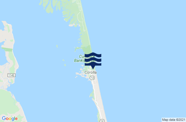 Mappa delle Getijden in Currituck Beach Light, United States