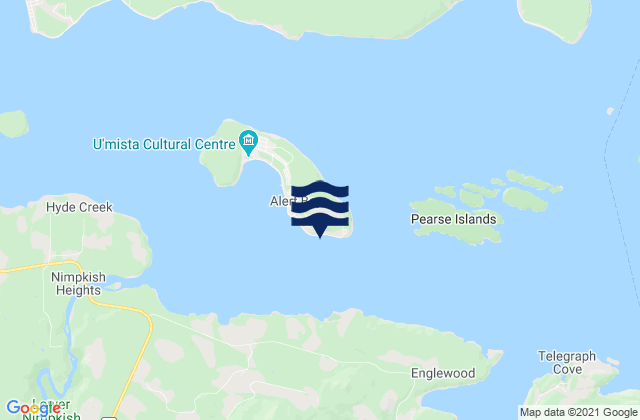 Mappa delle Getijden in Cypress Bay, Canada